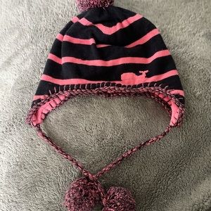 Vineyard Vines pink and navy winter hat